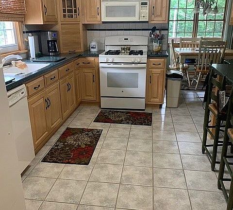 kitchen with high top bar