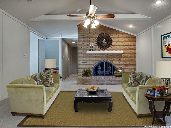 Beautiful brick fireplace 