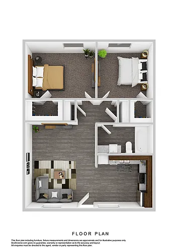 Floor plan Two Bedroom, One Bath