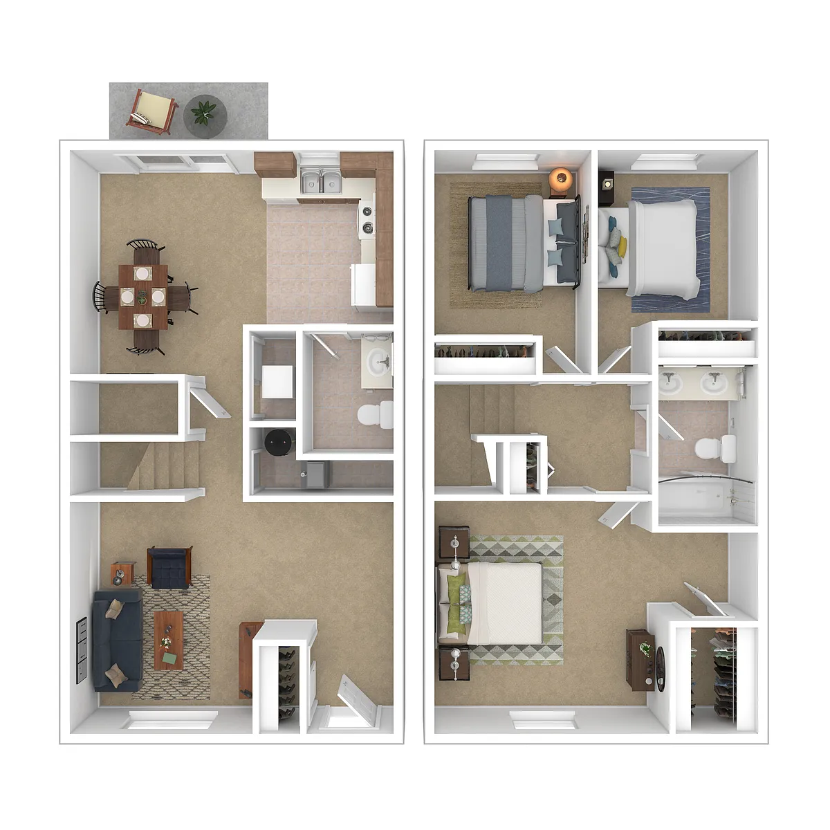 Floor plan C1 Sycamore Townhome