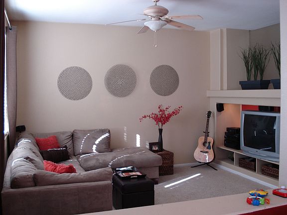 Family room with built in media center