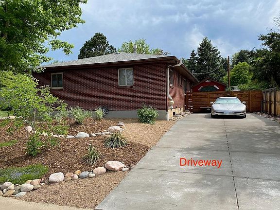 Driveway with space for two cars.
