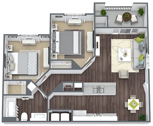 Floor plan 2 Bed 1 Bath