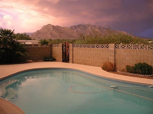 pool and mountain