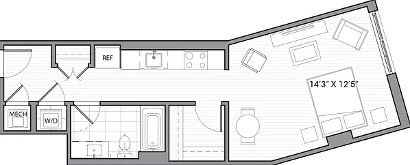 Studio (540 SF) Studio (540 SF)