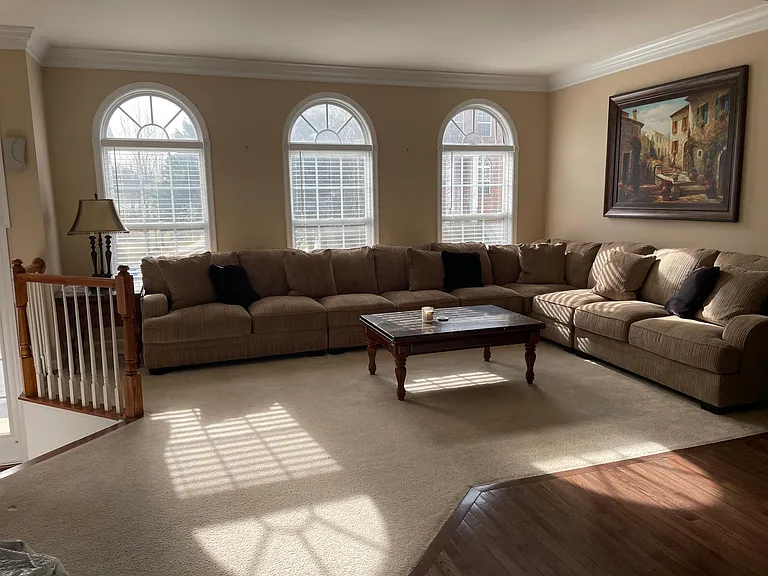 Living room with Custom L-Shaped Sofa which is for sale.