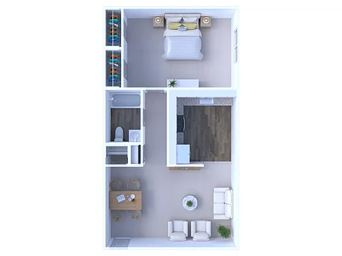 Floor plan Beech Street 1 Bedroom/1 Bathroom