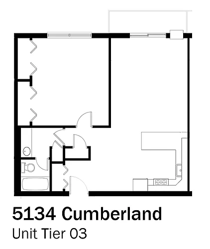 Floor plan 1bd/1b 3