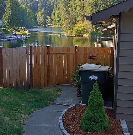 Left (from garage) walkway 