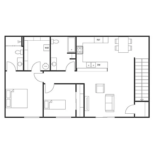 Floor plan 2 BED 2 BATH UPPER