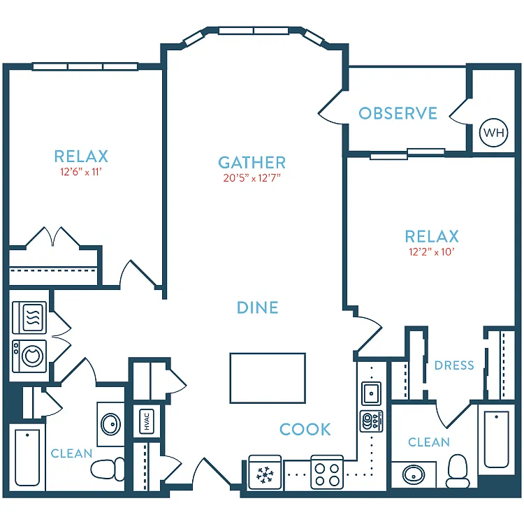 Floor plan 1165-1175 Waypointe B2