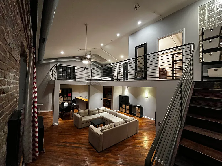 View of upper and lower level from stairs