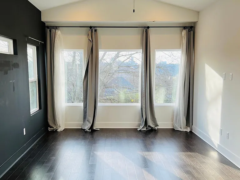 Beautiful windows in the master with vaulted ceiling