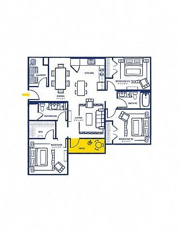 Floor plan 3A w Balcony