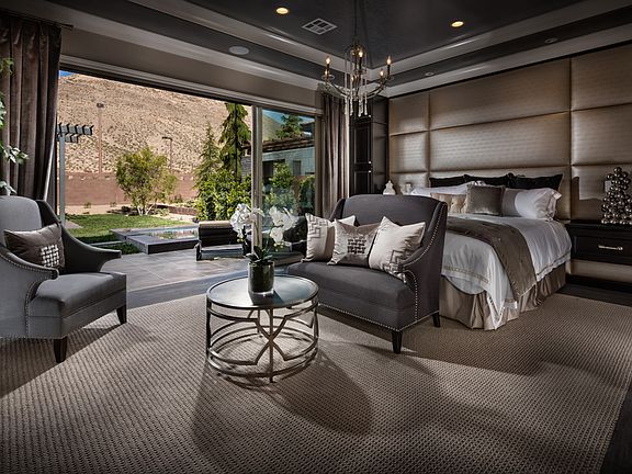 Beautiful primary bedroom suite with tray ceiling