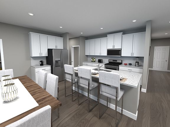Spacious kitchen with large island.