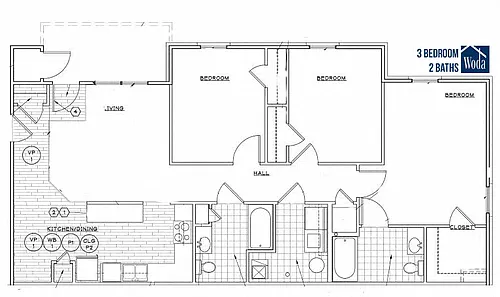 Floor plan Three Bedroom