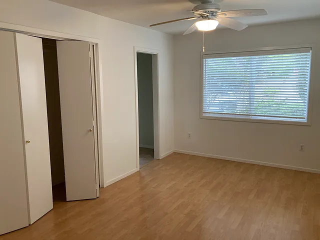 Master closet and door to Master Bath