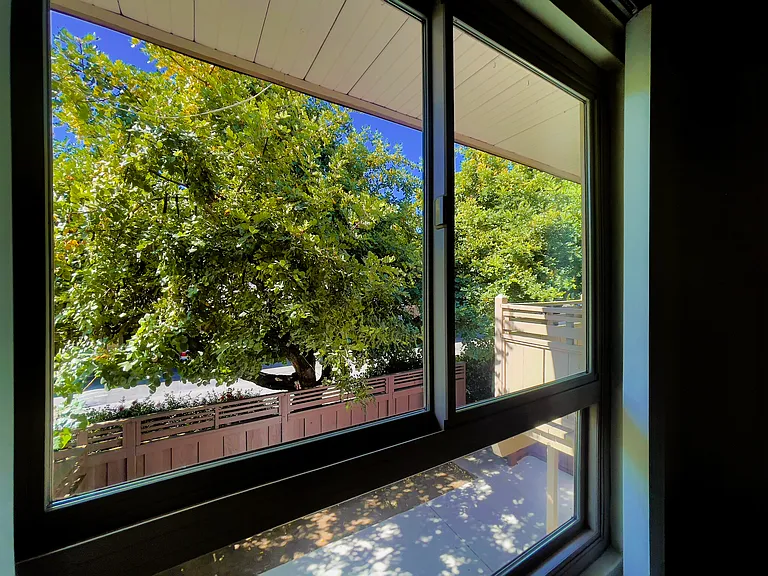 Views from one of the townhouse bedrooms.