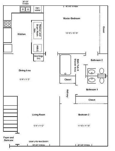 Floor plan Two Bedroom