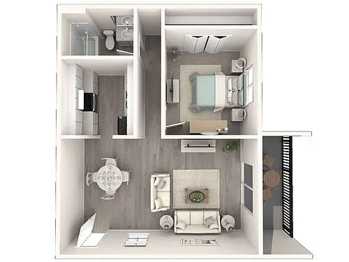 Floor plan Renovated 1 Bed 1 Bath