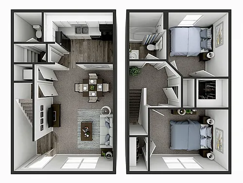 Floor plan 2 BR Townhome - Georgetown Rd