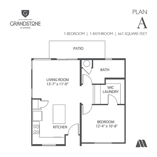 Floor plan 1 Bed/1 Bath