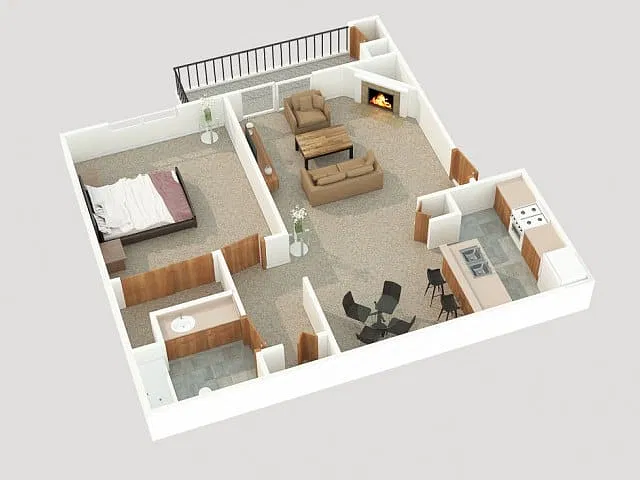Floor plan 1x1 Ground Floor