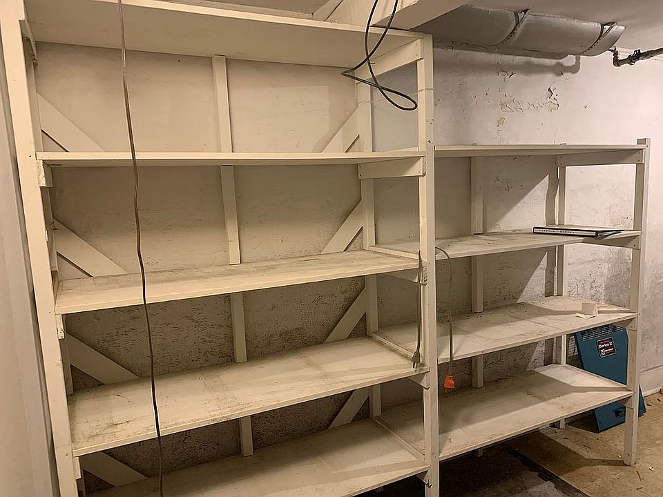1/3 Shelving in Basement 