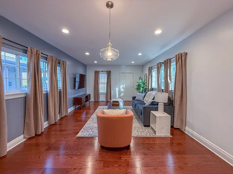 View of living area facing front entrance