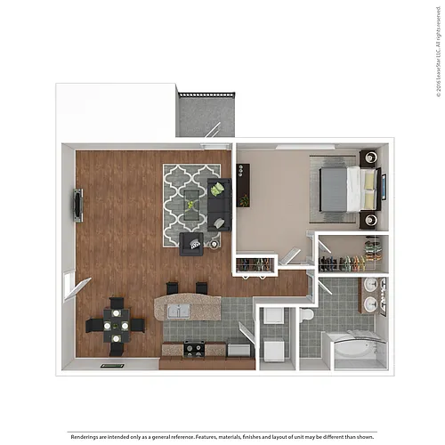 Floor plan The Palomino - 1 BR