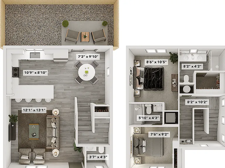 2 BR x 2.5 BA Townhome with Washer/Dryer - A Floorplan 2 BR x 2.5 BA Townhome with Washer/Dryer - A Floorplan