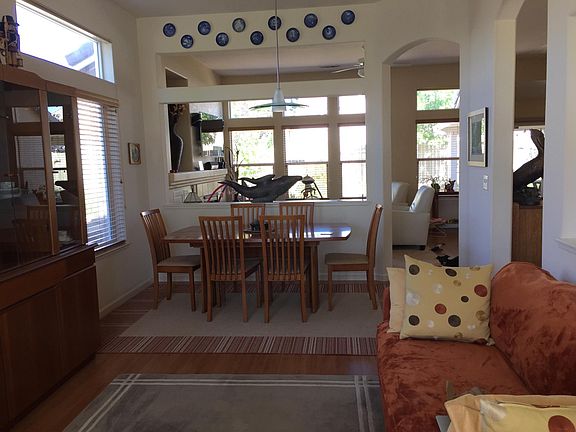 Dining area from living room. Family room in background faci