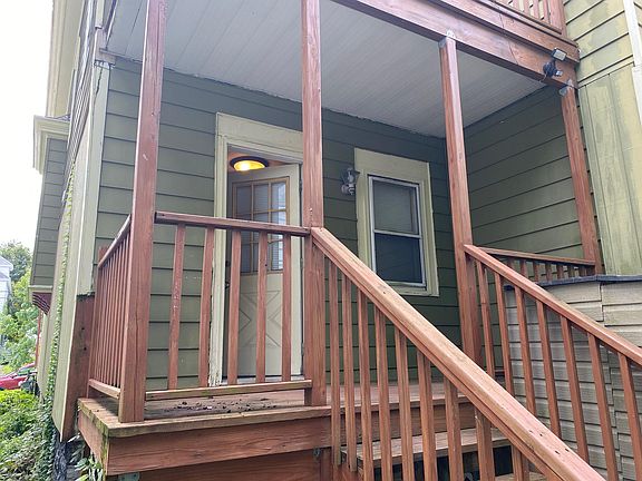 Private covered back porch.