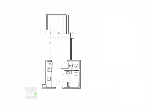 Floor plan Studio 1 Bath wbalcony