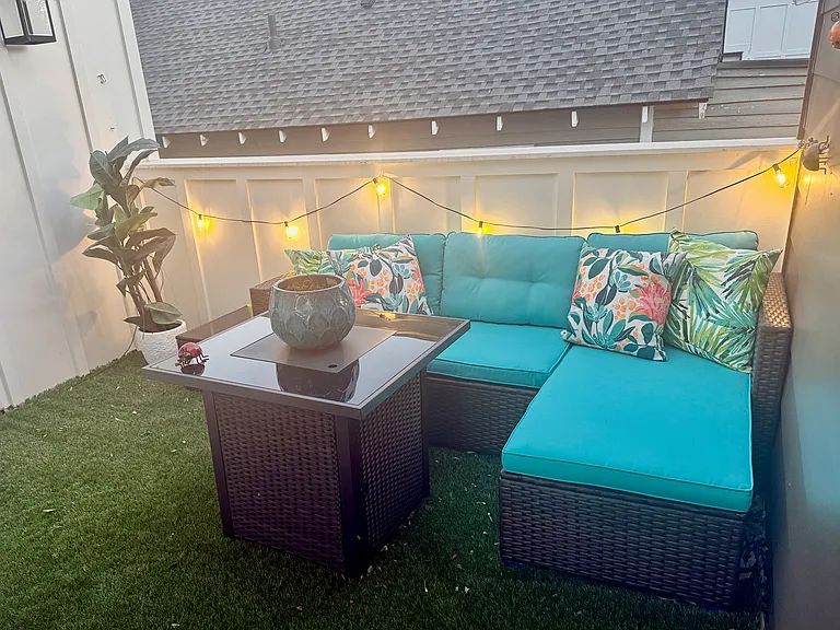 rooftop deck with gas fire-pit