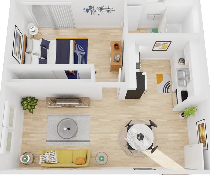 1x1 ~ Senior 55+ Floorplan Diagram