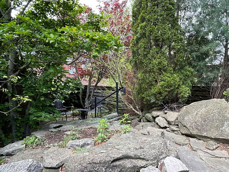 Sitting area steps from the back door