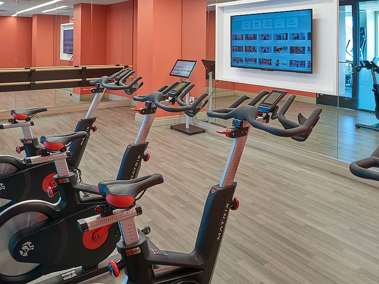 A state-of-the-art fitness studio features strength, cardio and open floor exercise space, as well as Fitness On Demand.