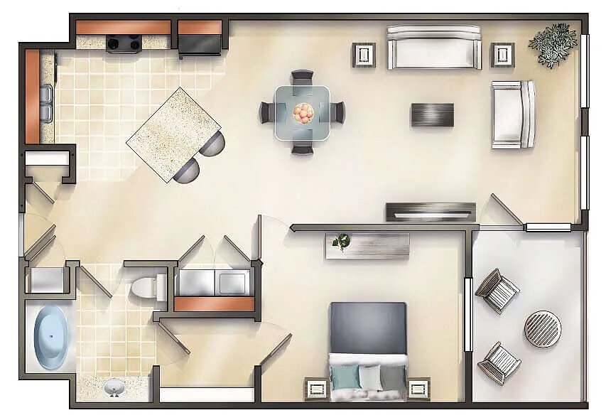Floor plan The Princeton w/Balcony