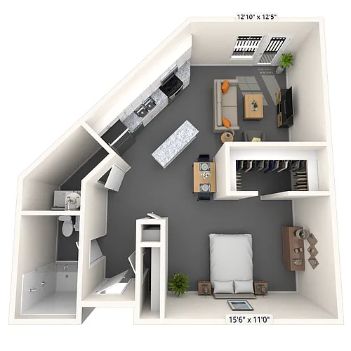 Floor plan Loft 0x1 700-918 SF