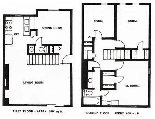 Floor plan 3 Bedroom/1 Bathroom Townhouse C