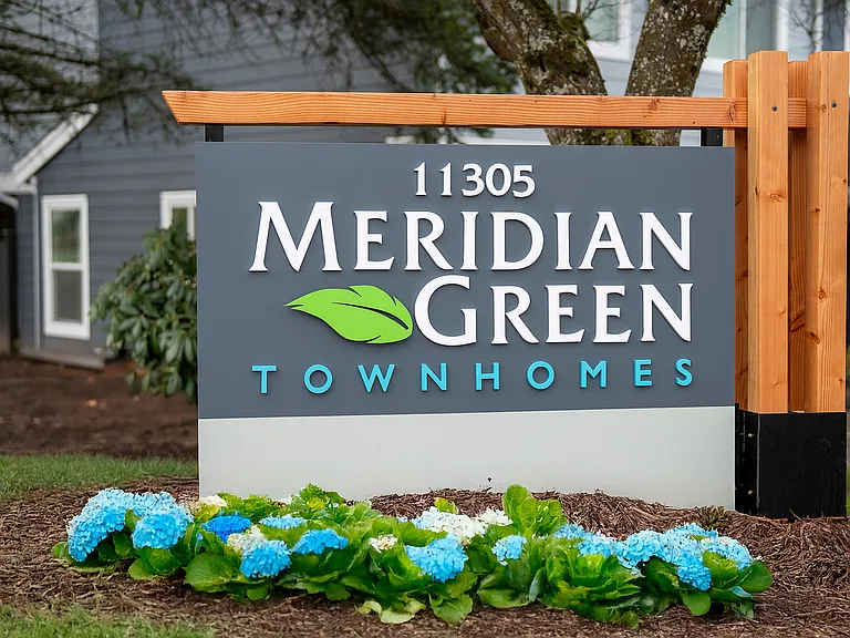 Experience serene living at Meridian Green Townhomes, where nature meets modern comfort.