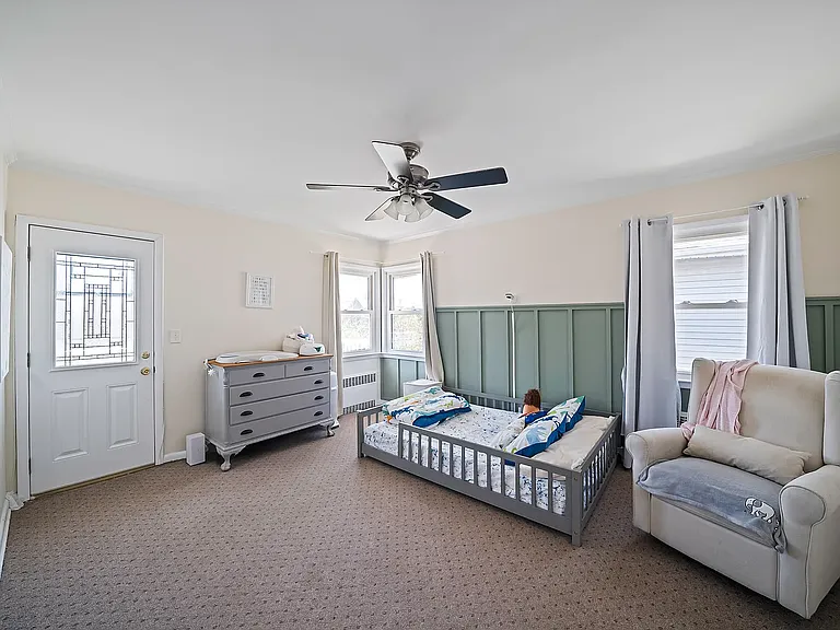 Oversized bedroom with access to back deck