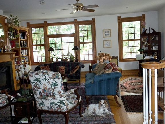 Open Concept living dining room custom book case