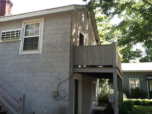 Private yard set back from street