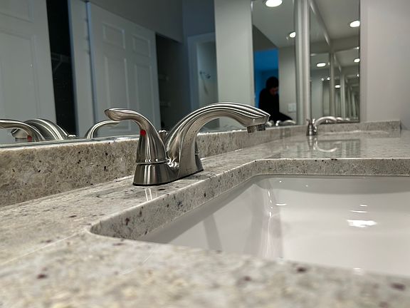 New vanities, countertops, and faucets!