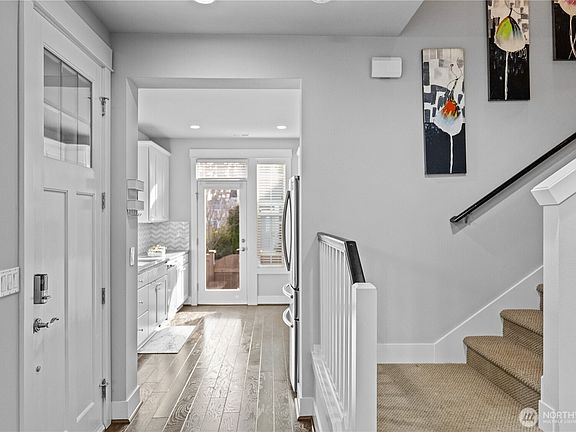 entry and kitchen