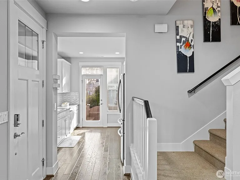 entry and kitchen