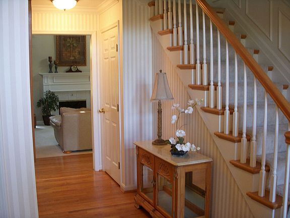 Gleaming hardwood entry